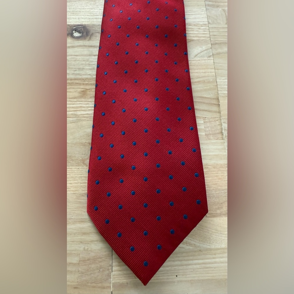 Jos. A. Bank 100% Silk Tie in a Beautiful Red and Navy Blue Color